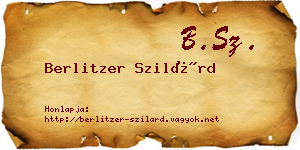 Berlitzer Szilárd névjegykártya