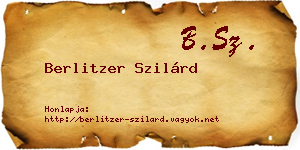 Berlitzer Szilárd névjegykártya