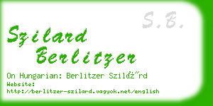 szilard berlitzer business card